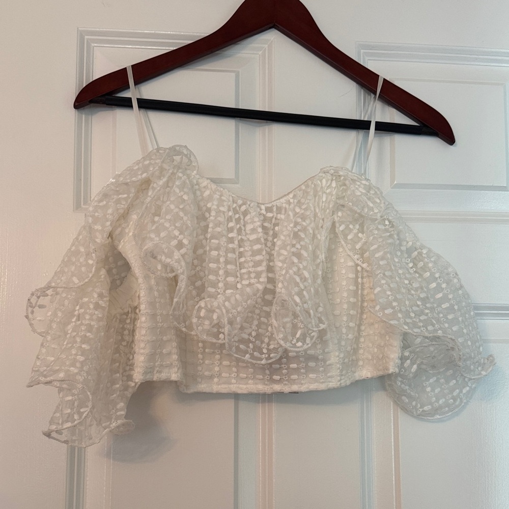 Elegant White Off-Shoulder Women's Top